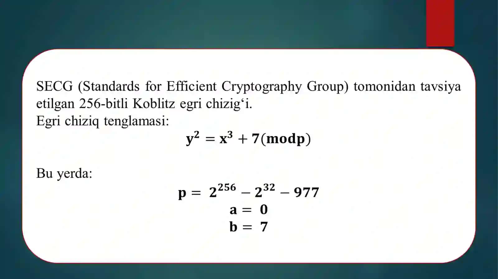 SECG (Standards for Efficient Cryptography Group) 3