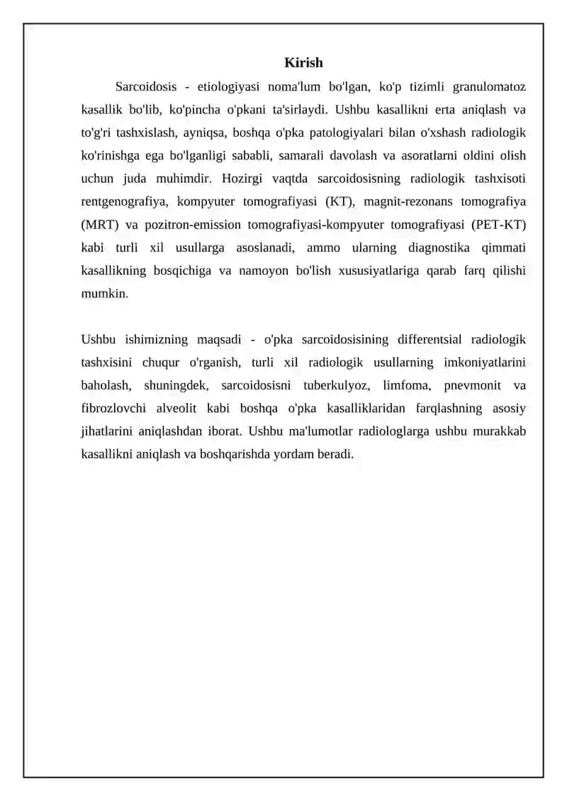 Sarkoidozni radiologik ko'rinishlari 3