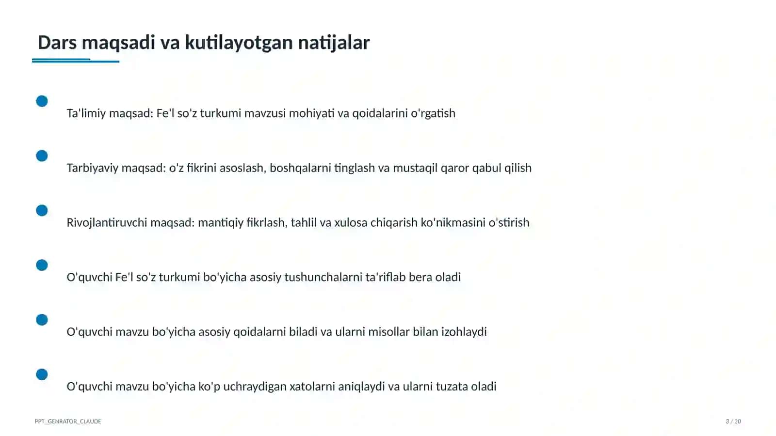 Fe'l so'z turkumi (3-sinf) 3