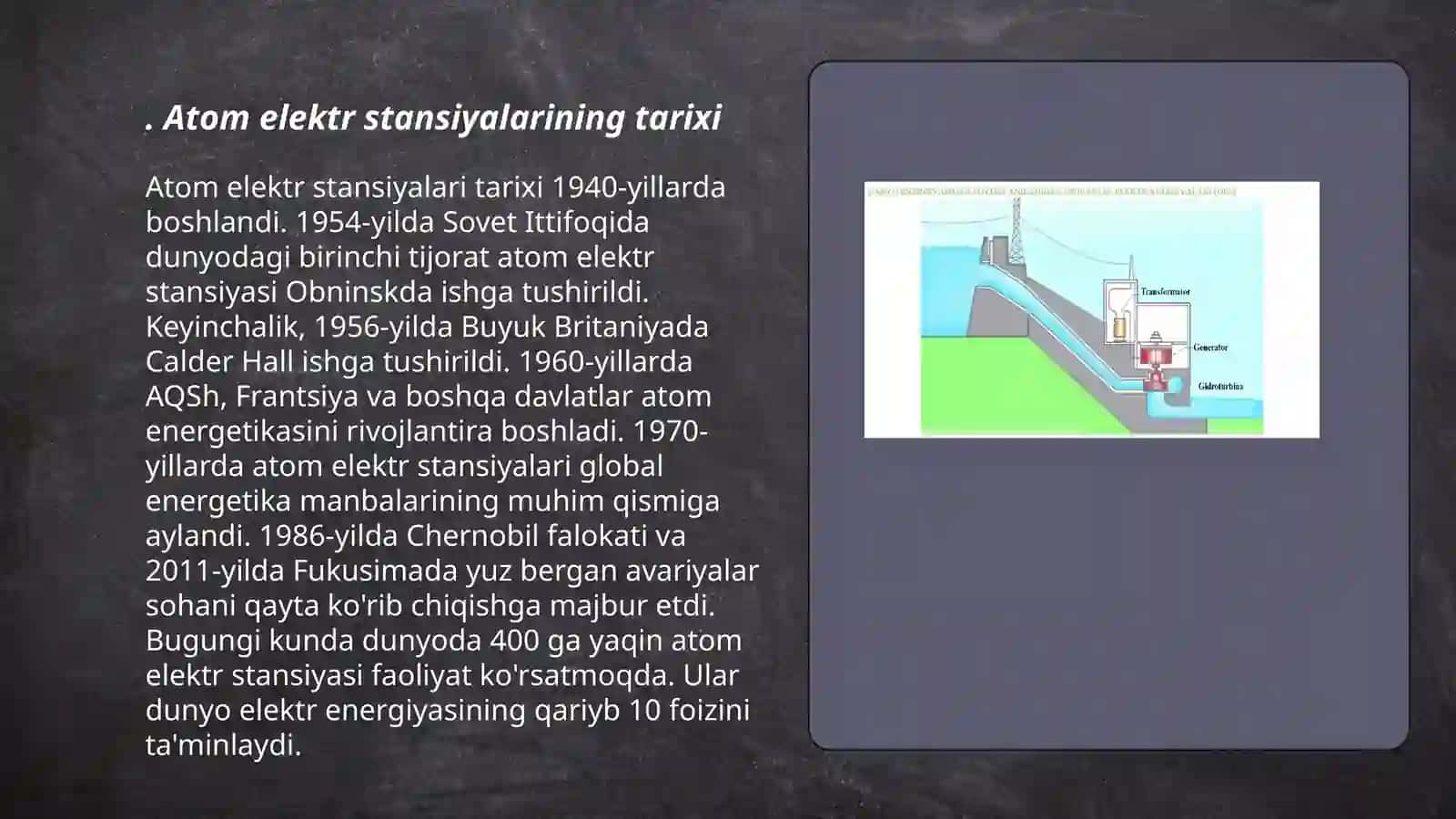 Atom elektr stansiyalarining tarixi 3