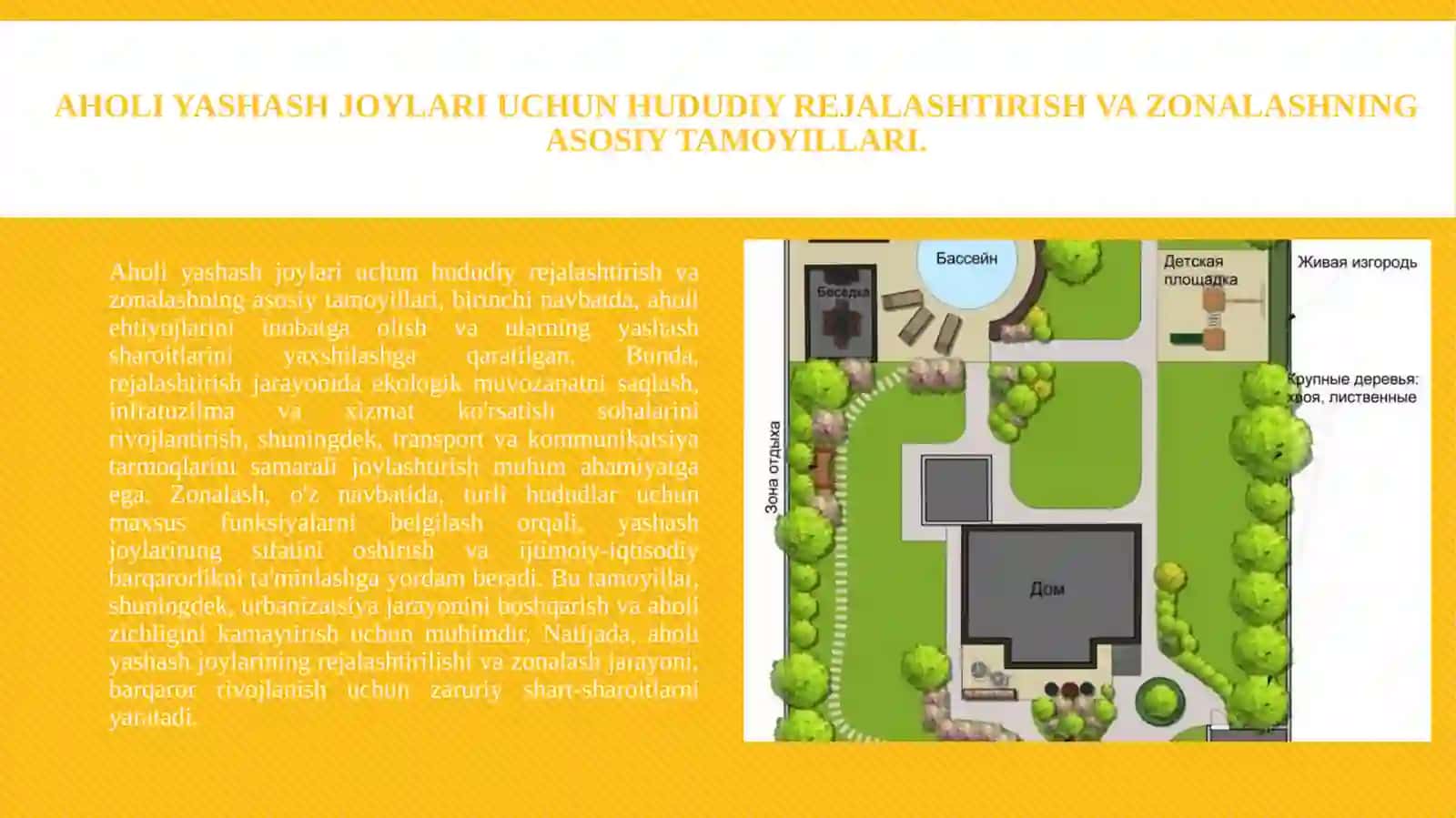 Aholi yashash joylari chegaralarini belgilash va o'zgartirish yerlarni tashkil etish va ulardan foydalanish 3