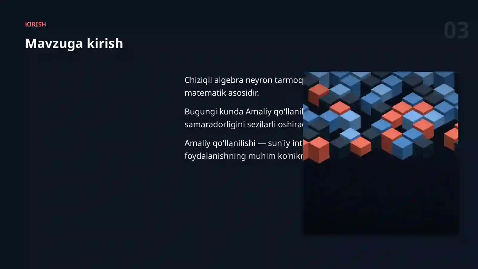 CHIZIQLI ALGEBRA VA AI 3