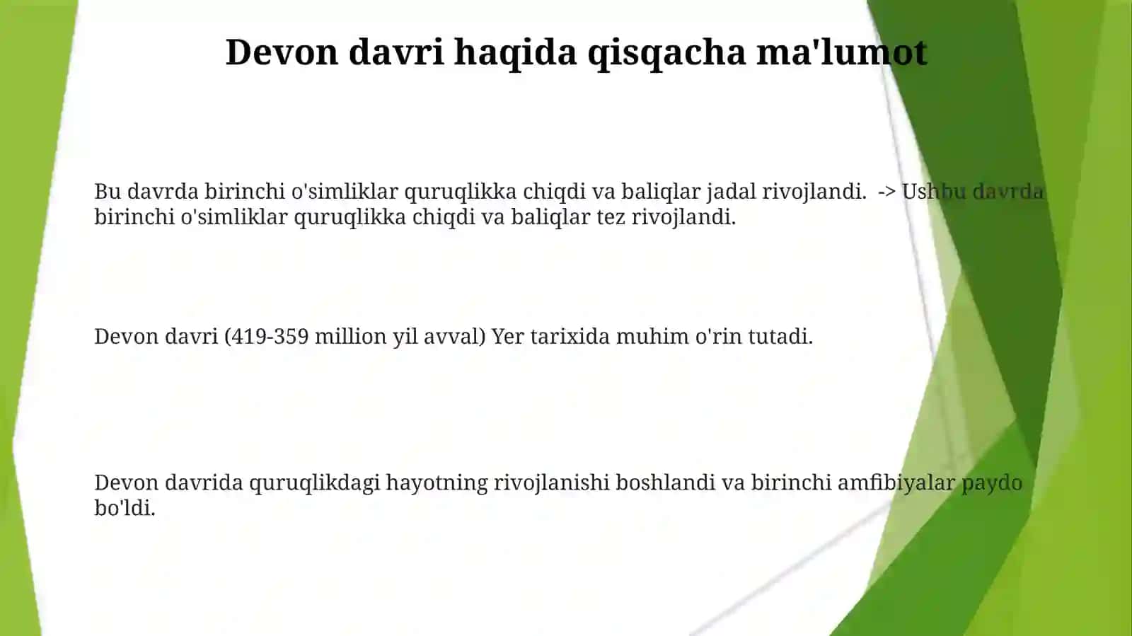 Devon davri haqida umumiy ma'lumot 3