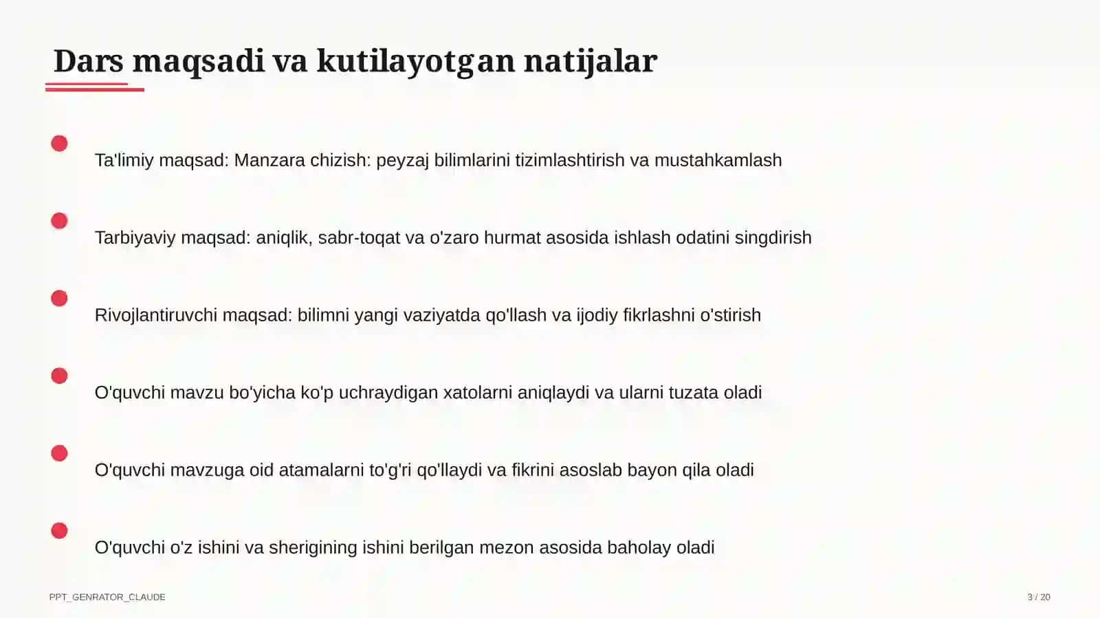 Manzara chizish: peyzaj (3-sinf) 3