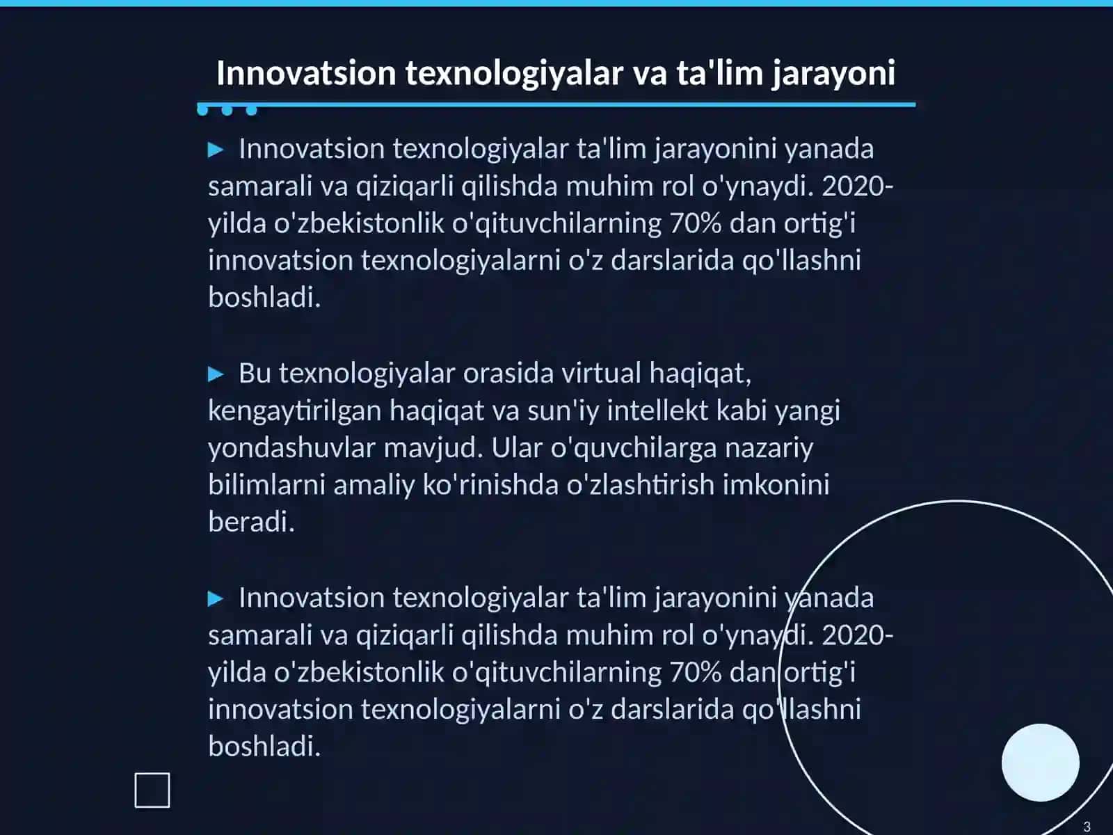 Innovatsion texnologiyalardan ta'lim jarayonida foydalanish usullari 3