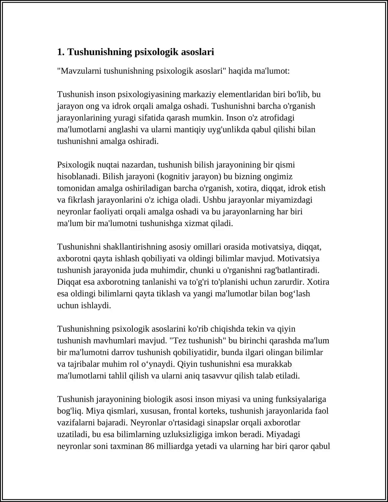 TUSHINISH VA TUSHUNTIRISHNING AHAMIYATI 3