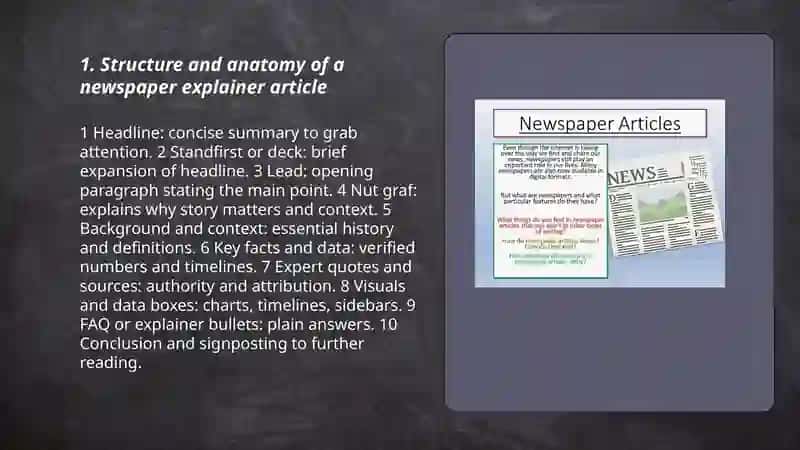 Structure and Anatomy of a Newspaper Explainer Article 3