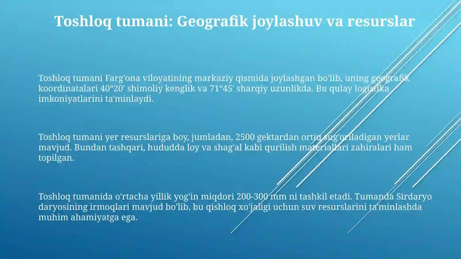 Toshloq tumanining investitsiya jozibadorligi 3