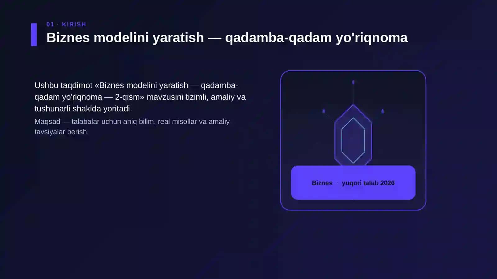 Biznes modelini yaratish — qadamba-qadam yo'riqnoma 3