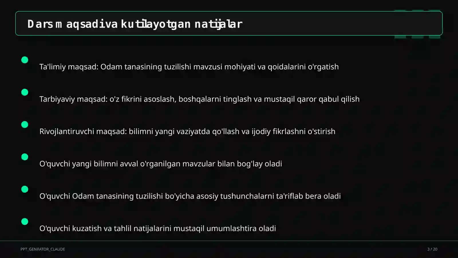 Odam tanasining tuzilishi (2-sinf) 3