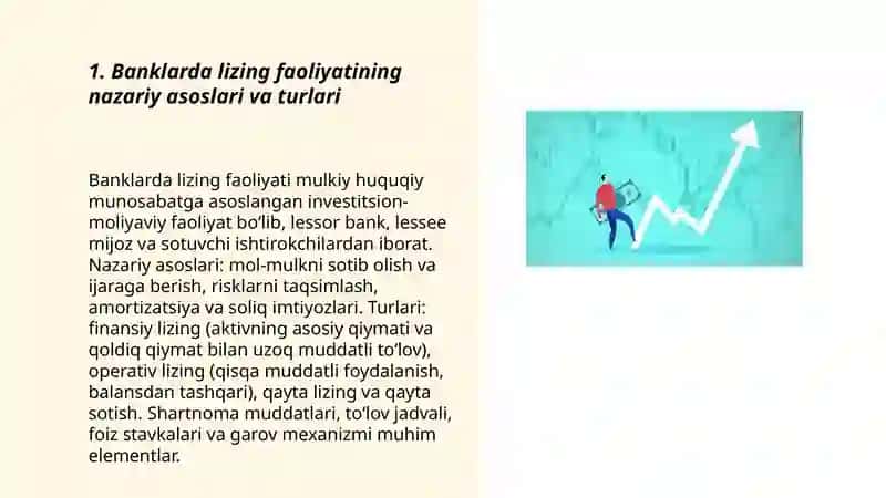Banklarning lizing, faktoring va boshqa noan’anaviy investitsion faoliyati 3