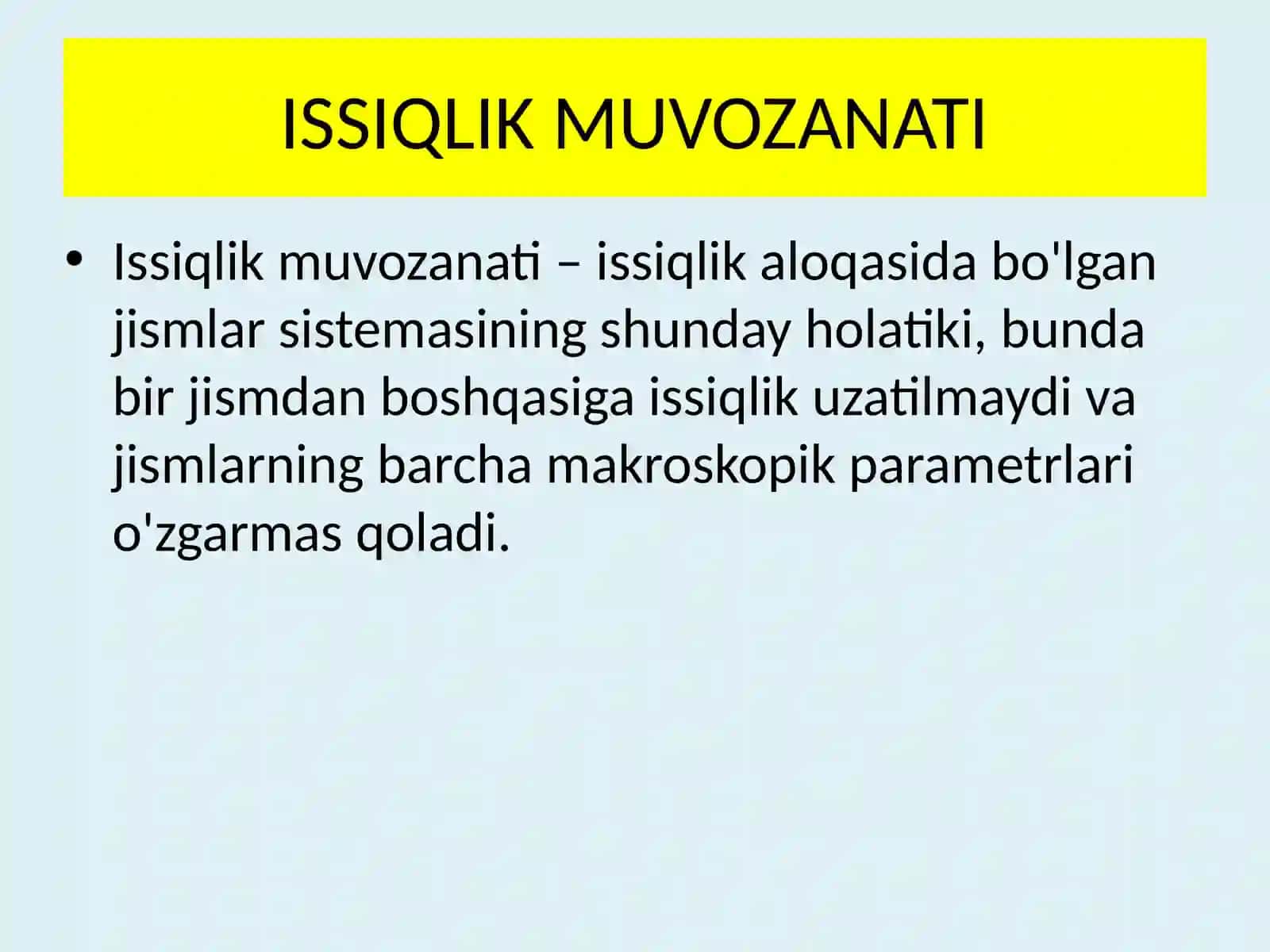 Fizika - Temperatura va issiqlik muvozanati (10-sinf) 3