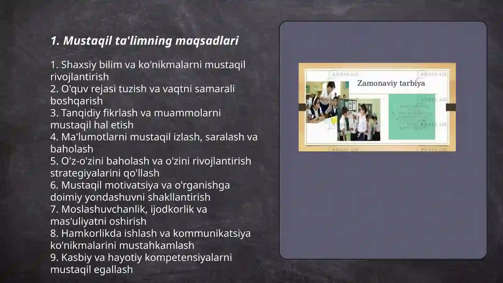 Mustaqil ta'limning maqsadi, vazifasi 3
