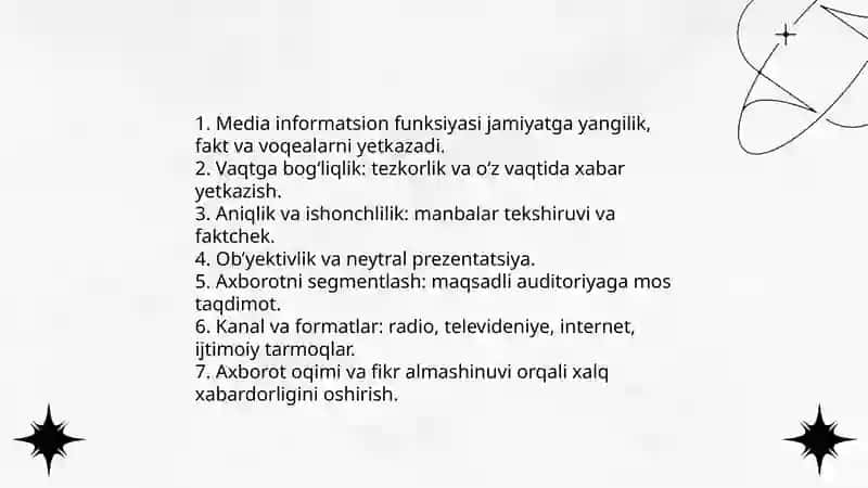 Medianing funksiyalari 3