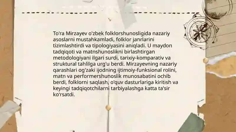 Tõra Mirzayevning ôzbek folklorshunosligiga qõshgan hissasi 3
