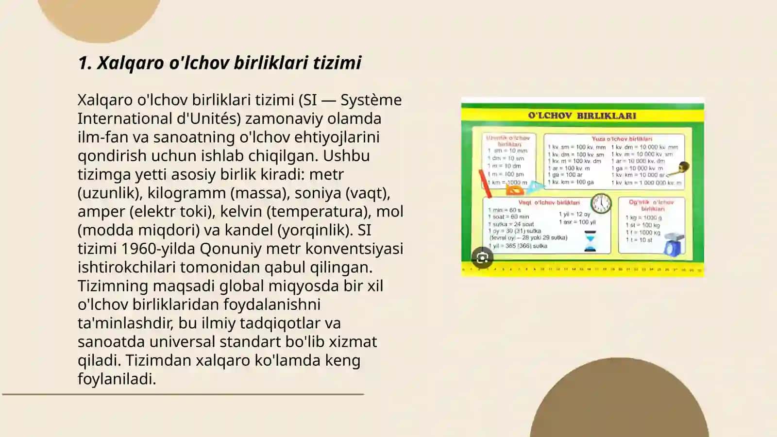 Xalqaro o'lchov birliklari tizimi 3