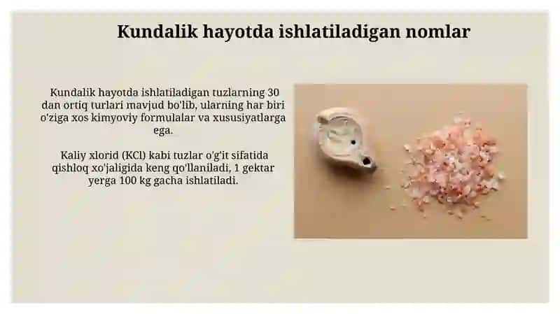 Tuzlar nomlari 3