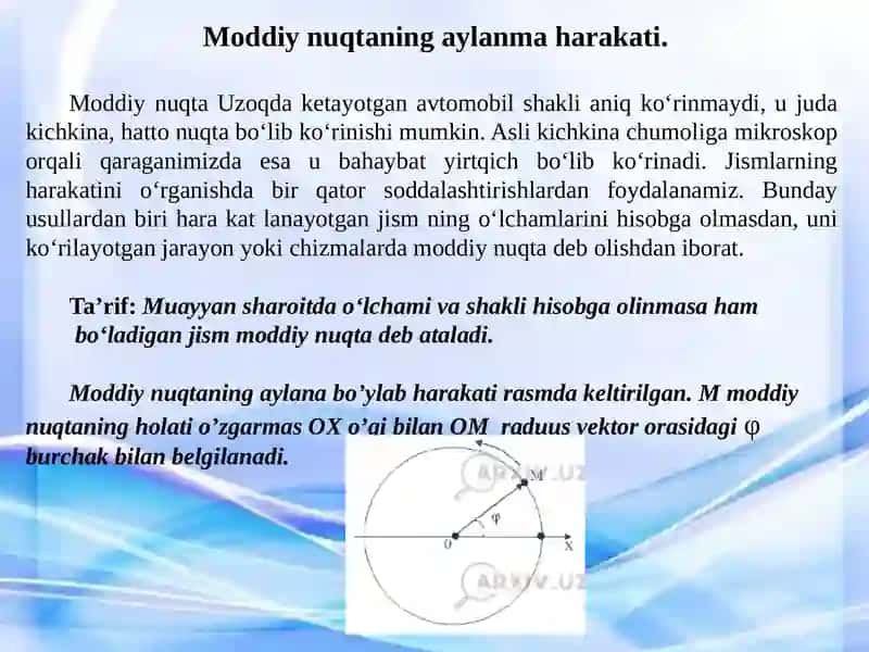 Moddiy nuqtaning aylanma harakati 3