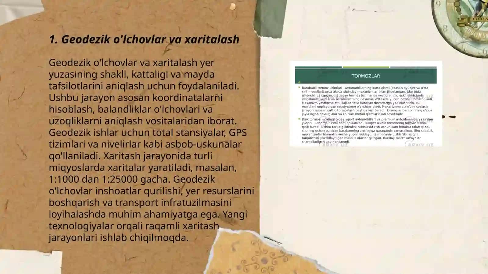 Geodezik o'lchovlar va xaritalash 3