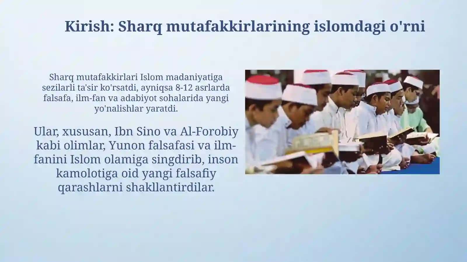 Sharq mutafakkirlarining islomdining inson kamolotiga tasiri 3