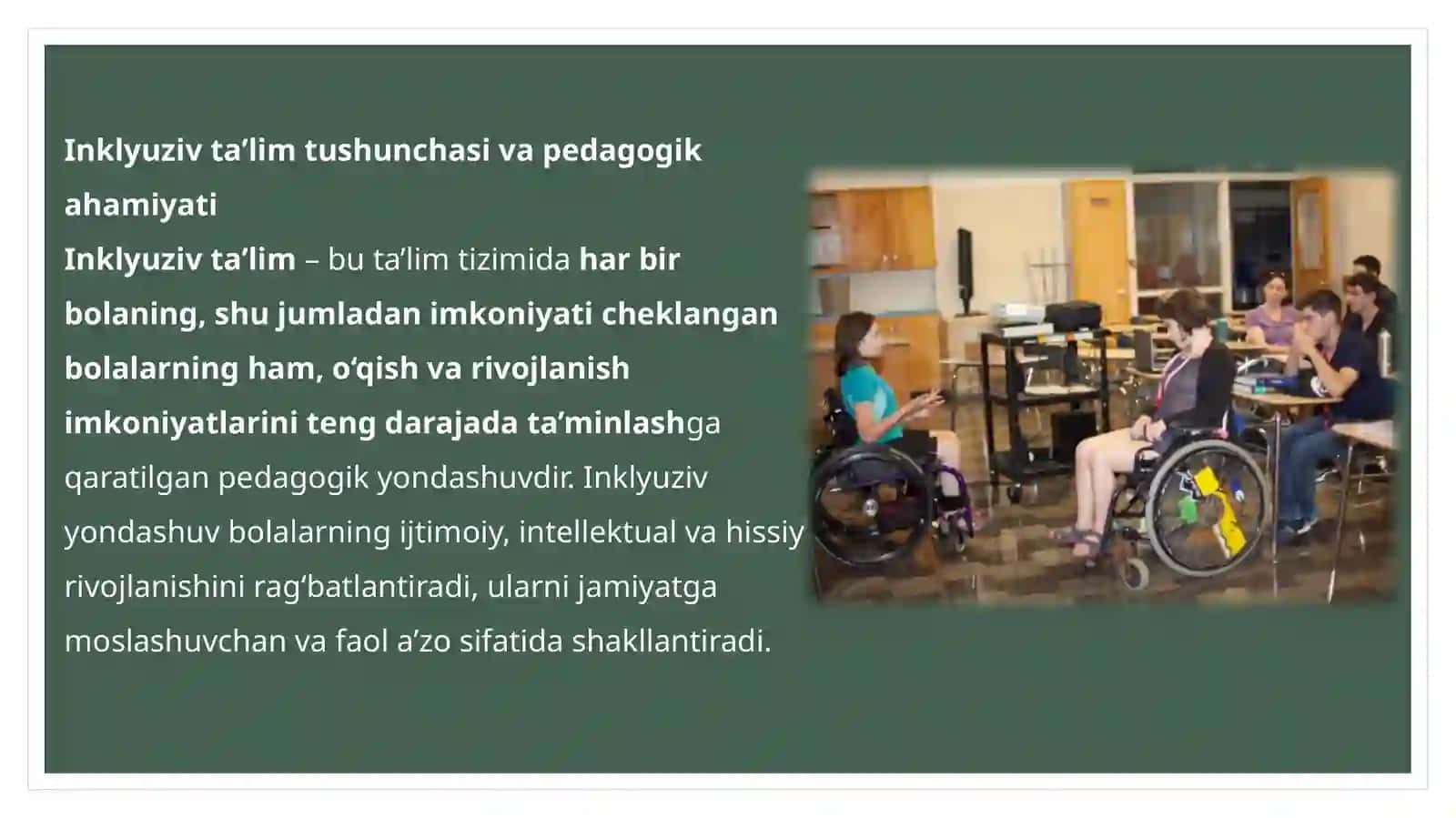 Umumta’limtashkilotlarida alohida yordamga muhtoj bolalar uchun inklyuziv ta’limni amalga oshirish istiqbollari va muammolari 3