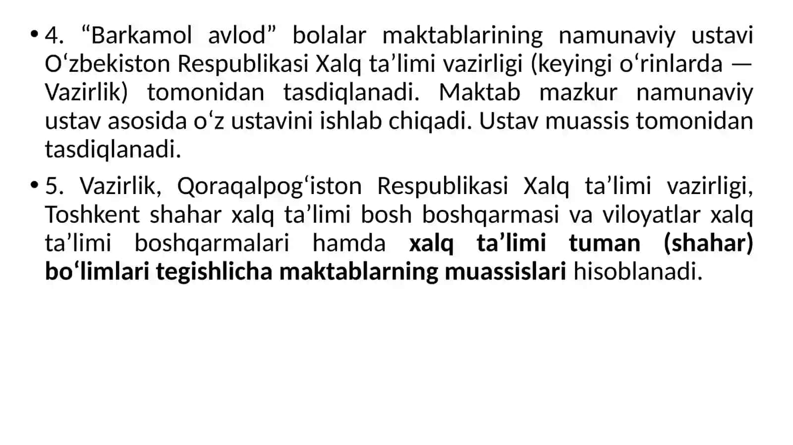 “Barkamol avlod” bolalar maktablari to‘g‘risida NIZOM 3