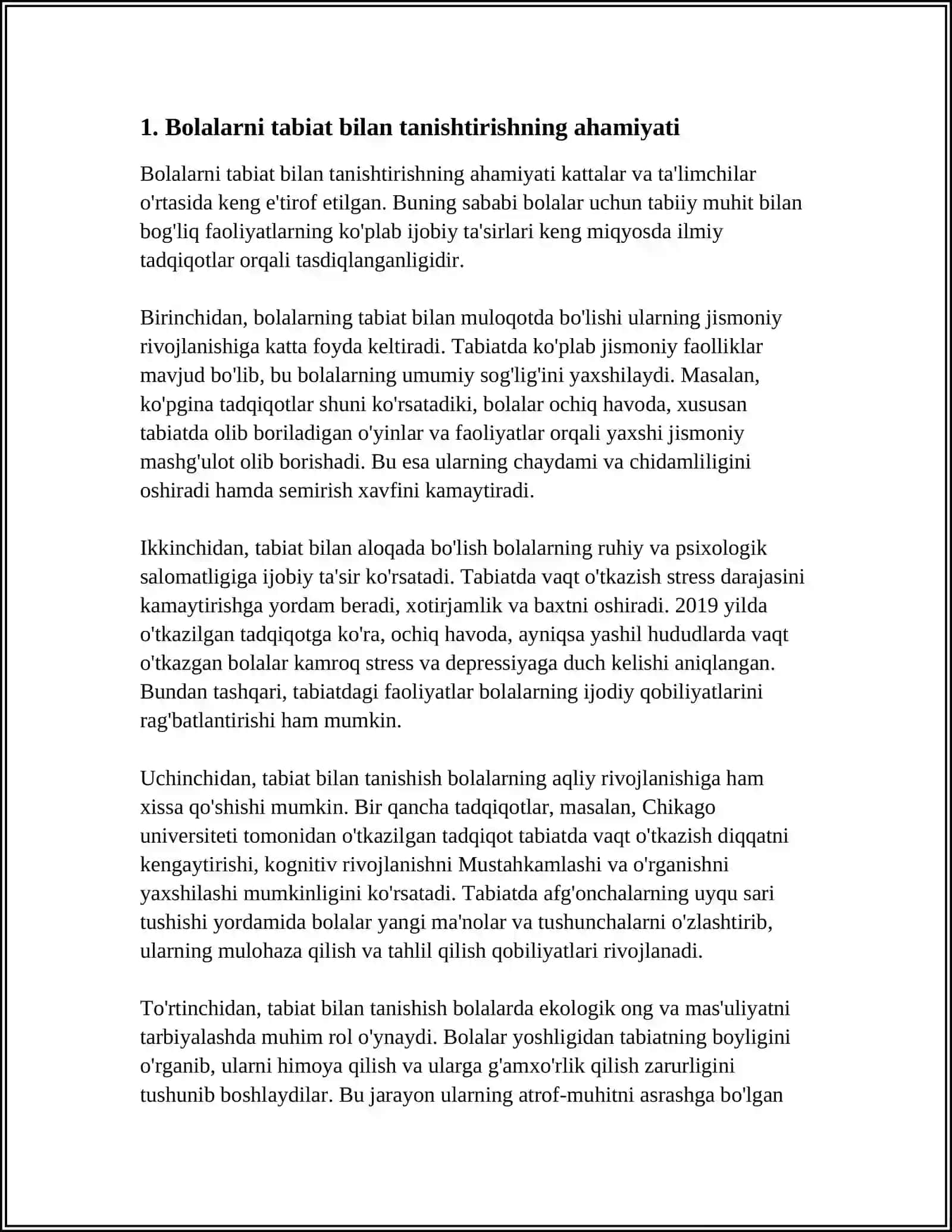 BOLALARNI TABIAT BILAN TANISHTIRISHDA TARBIYACHINING ROʻLI 3