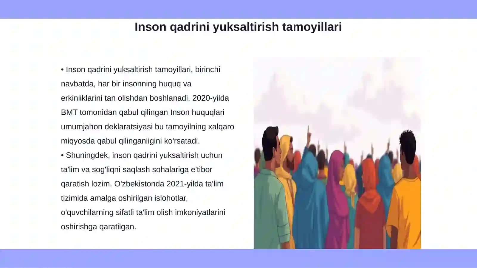 Inson qadrini yuksaltirish va erkin fuqarolik jamiyatini yanada rivojlantirish orqali xalqparvar davlat barpo etish 3