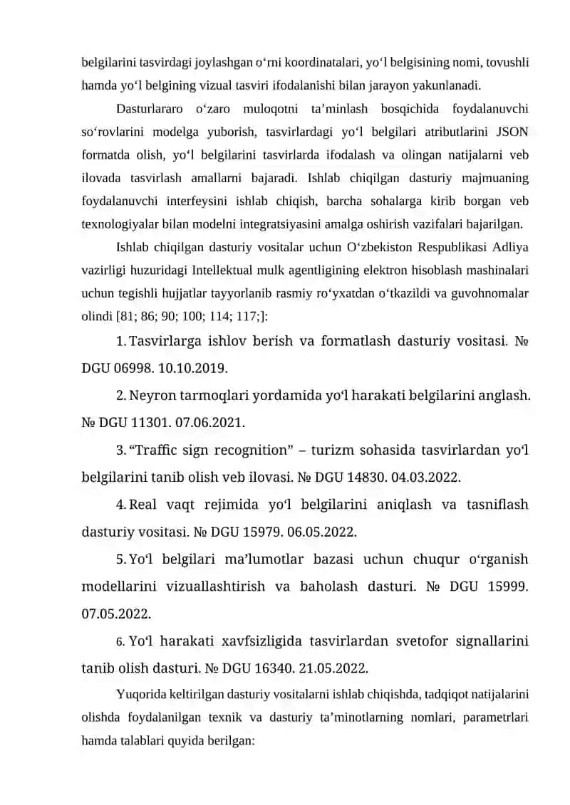 Grafik protsessorlarda tasvirlardan yo‘l belgilarini tanib oluvchi dasturiy vositalarining funksional strukturasi 3