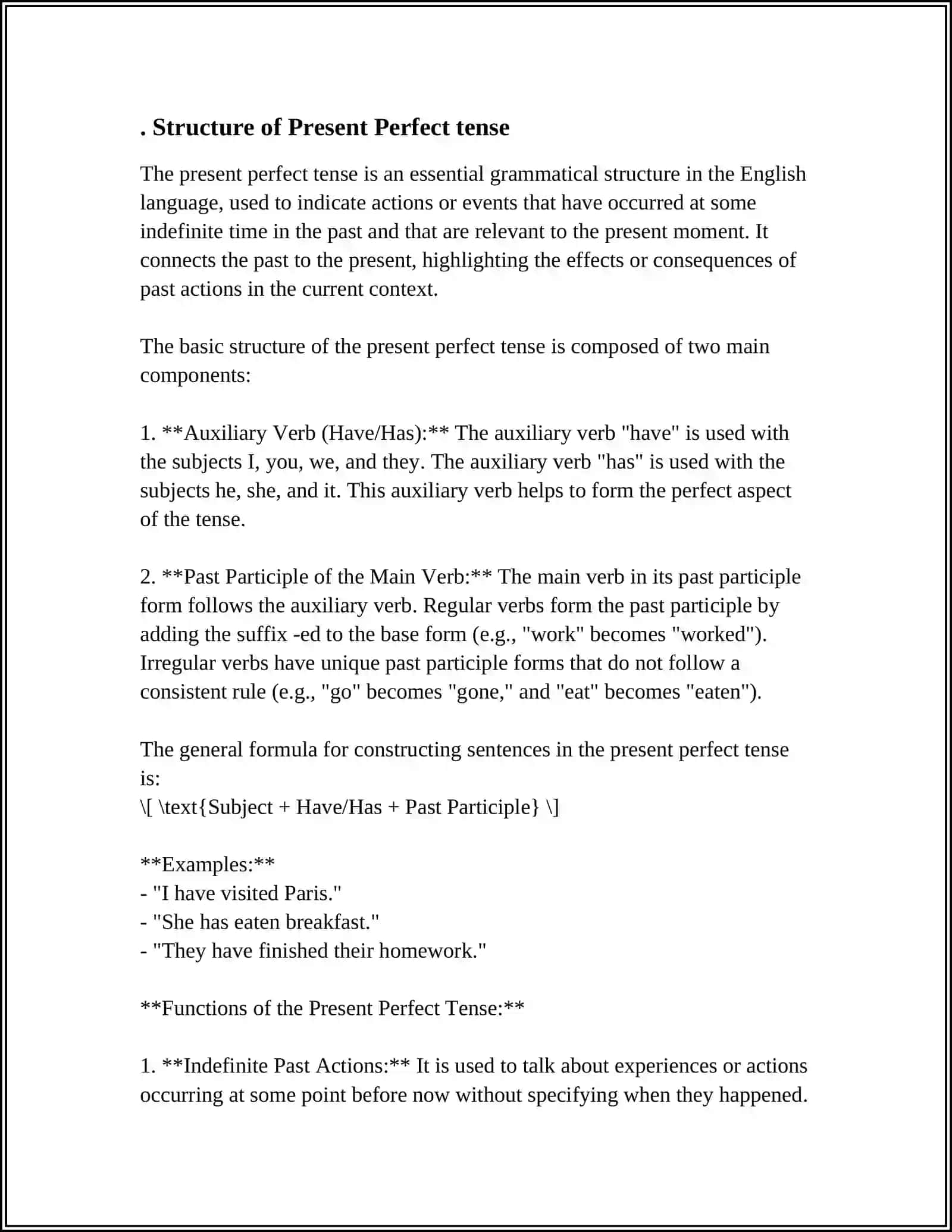 PRESENT PERFECT 3