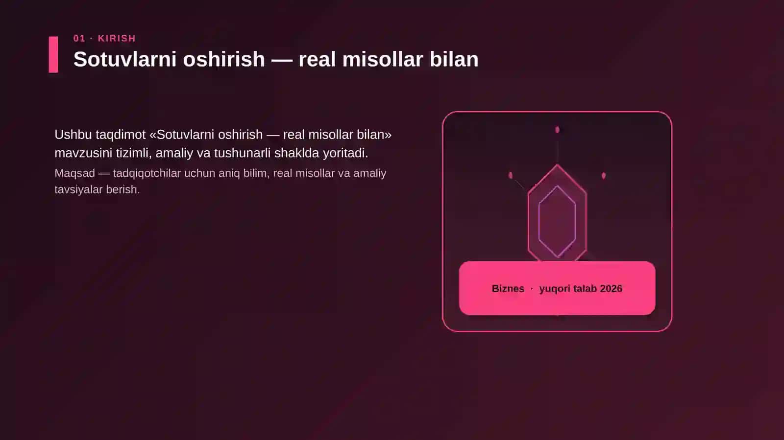 Sotuvlarni oshirish — real misollar bilan 3