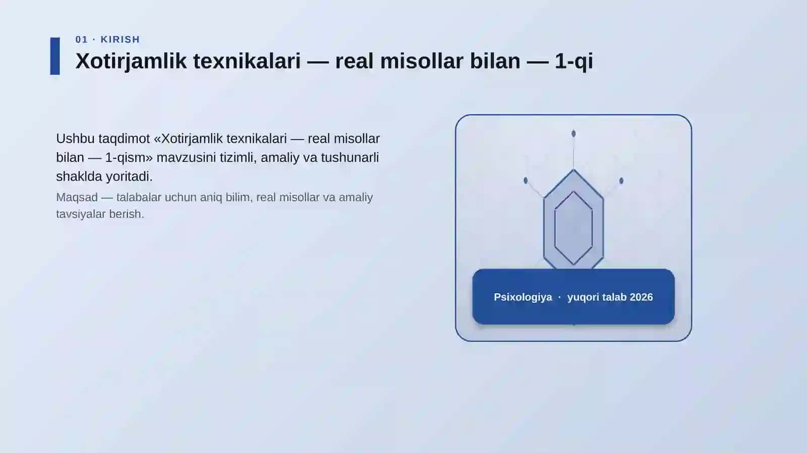 Xotirjamlik texnikalari — real misollar bilan — 1-qism 3