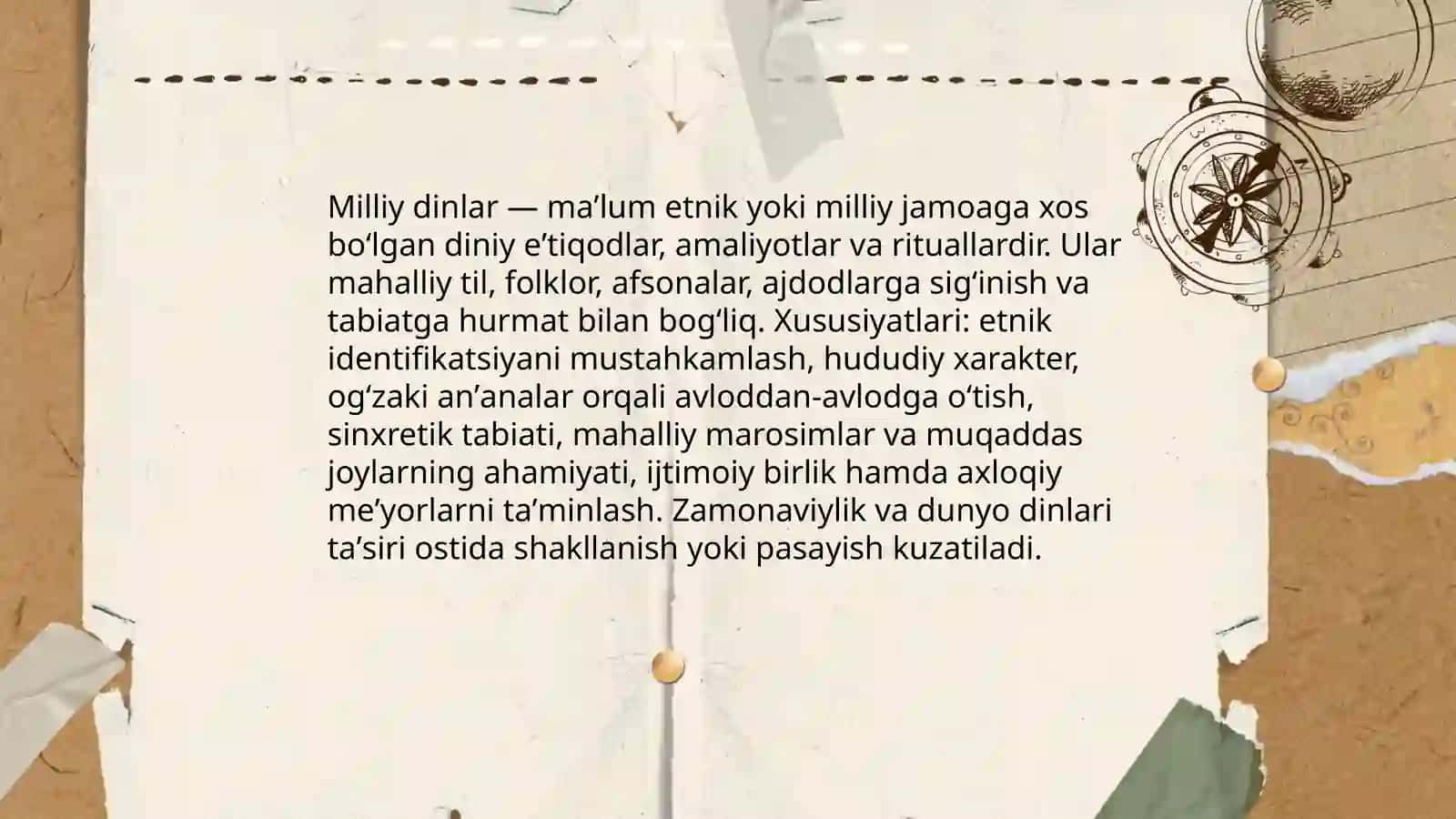 Milliy dinlar 3