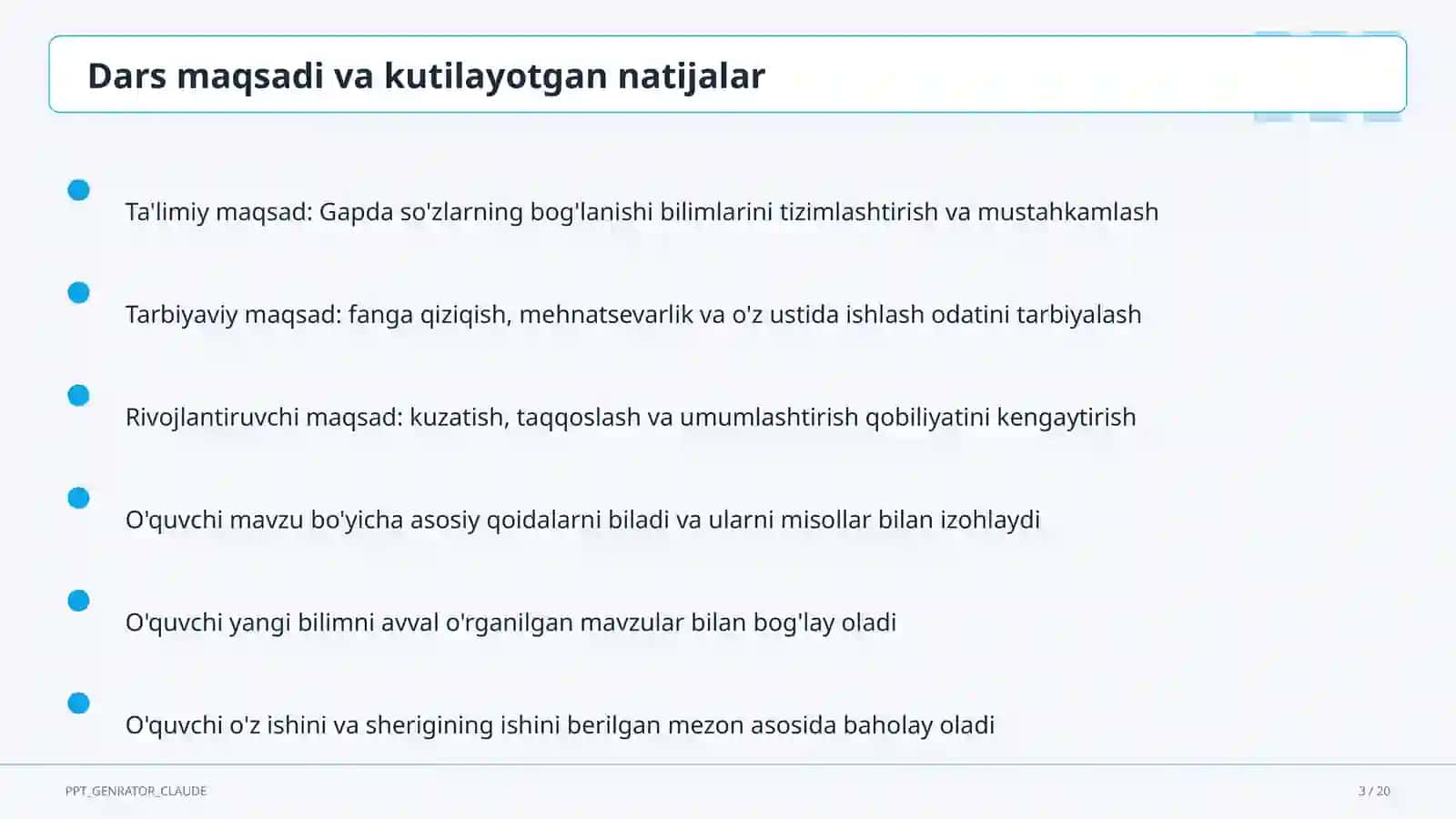 Gapda so'zlarning bog'lanishi (2-sinf) 3