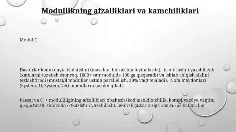 Modul Dasturlash Tushunchalari 3