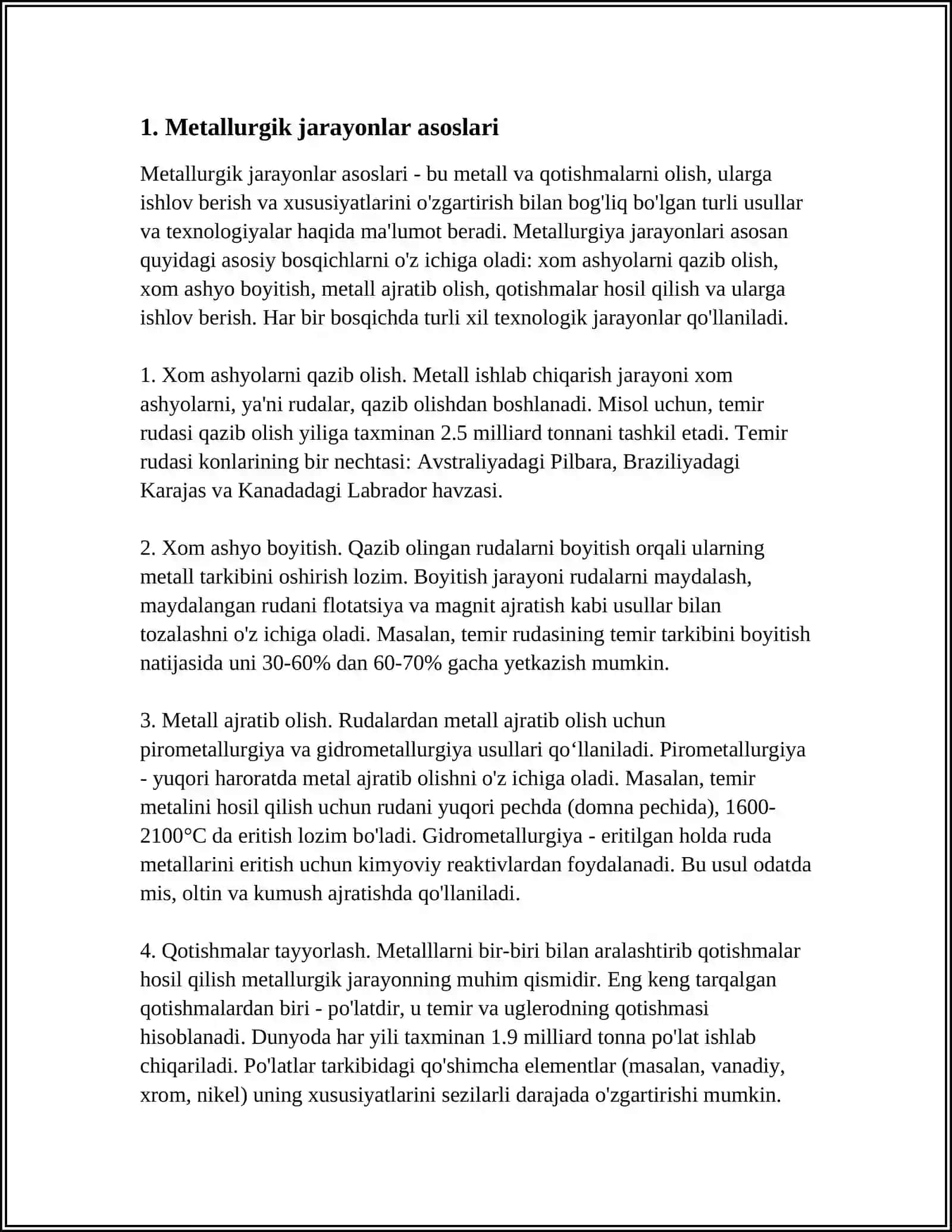 METALLURGIK JARAYONLAR 3