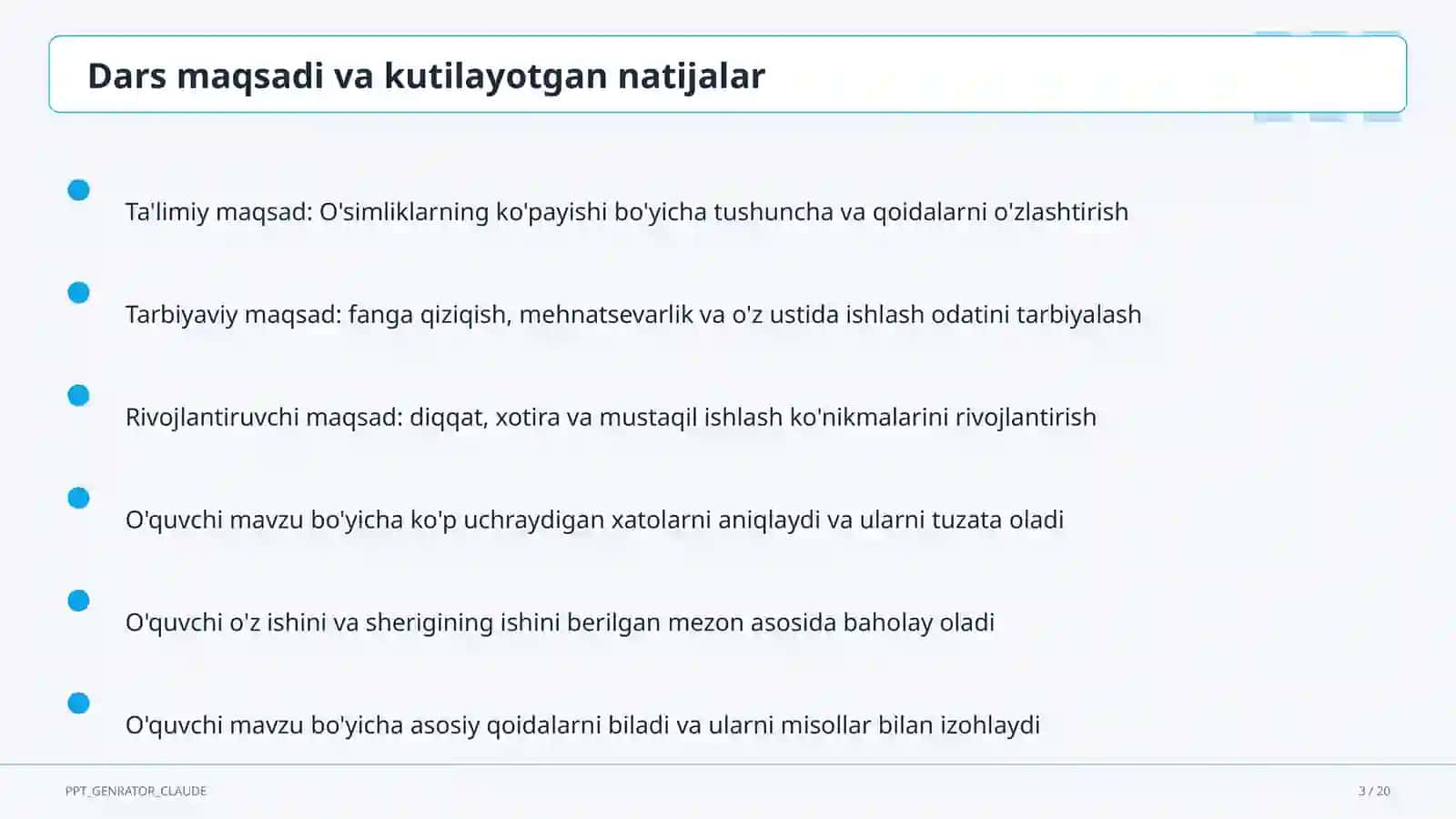 O'simliklarning ko'payishi (3-sinf) 3