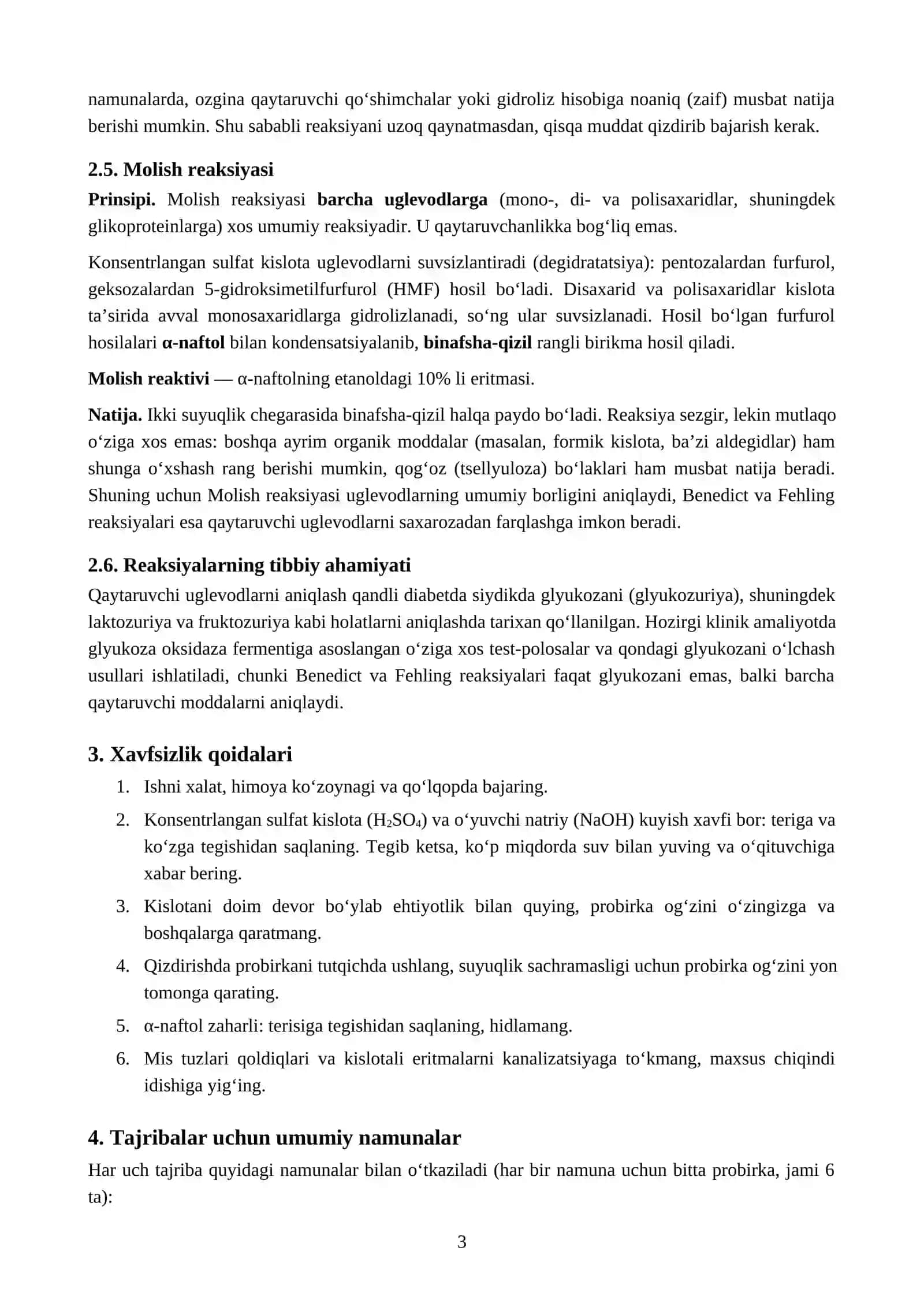 Uglevodlarning sifat reaksiyalari 3