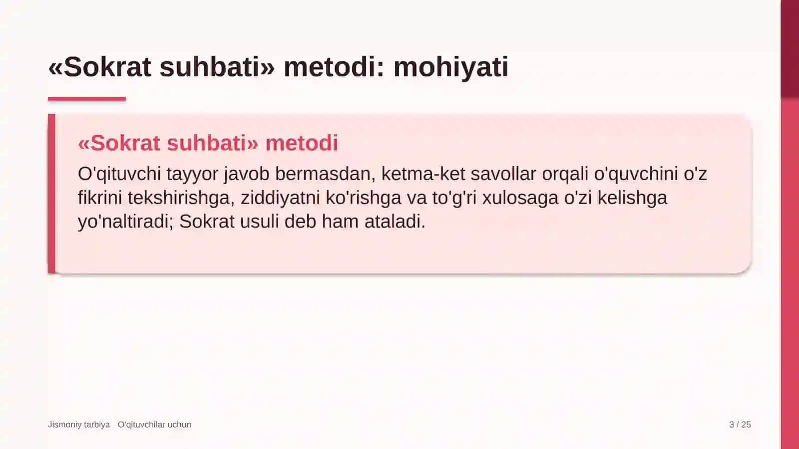 jismoniy tarbiya darslarida sokrat suhbati metodidan foydalanish 7727 3