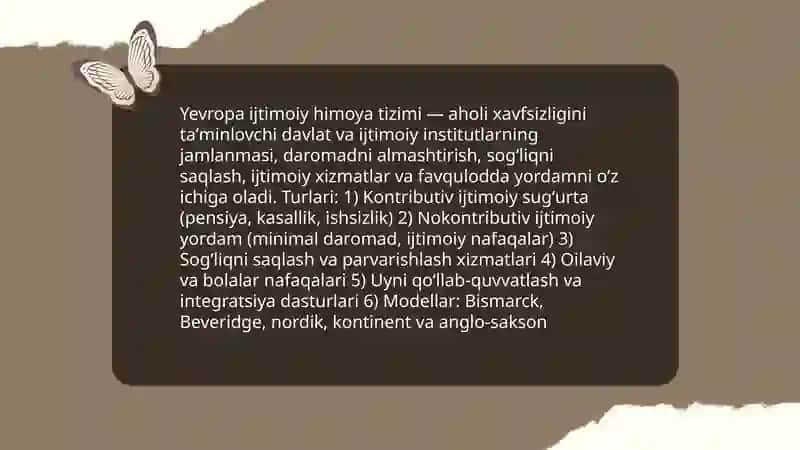 Yevropa mamlakatlarida aholining ijtimoiy himoyasi 3