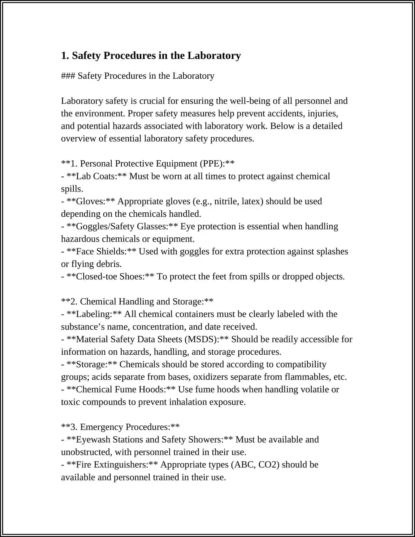 Safety Procedures in the Laboratory 3