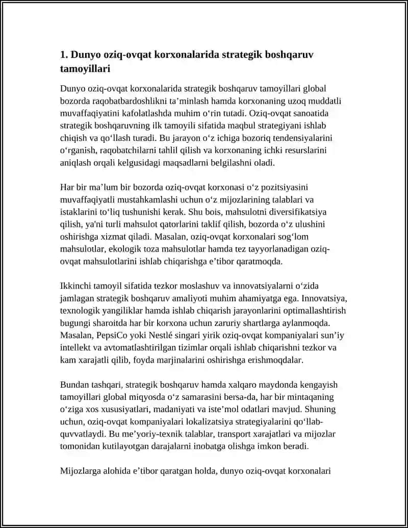 DUNYO VA OZIQ-OVQAT KORXONALARINING DASTAKLARI(BOSHQARUVI) 3