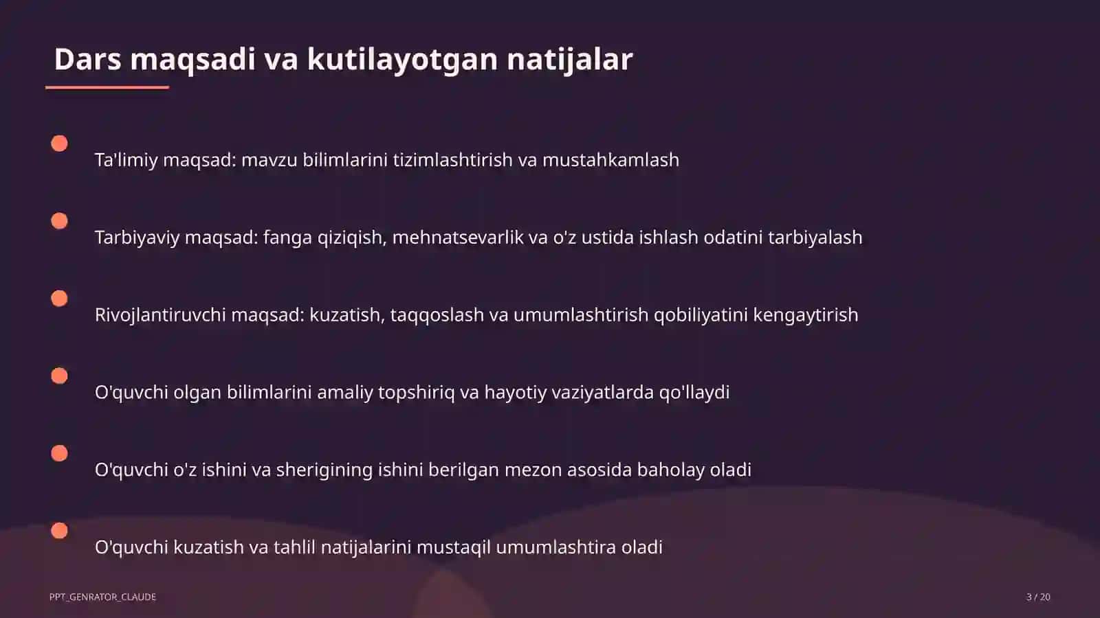 Boshlang'ich sinf: Matematika (1– 3