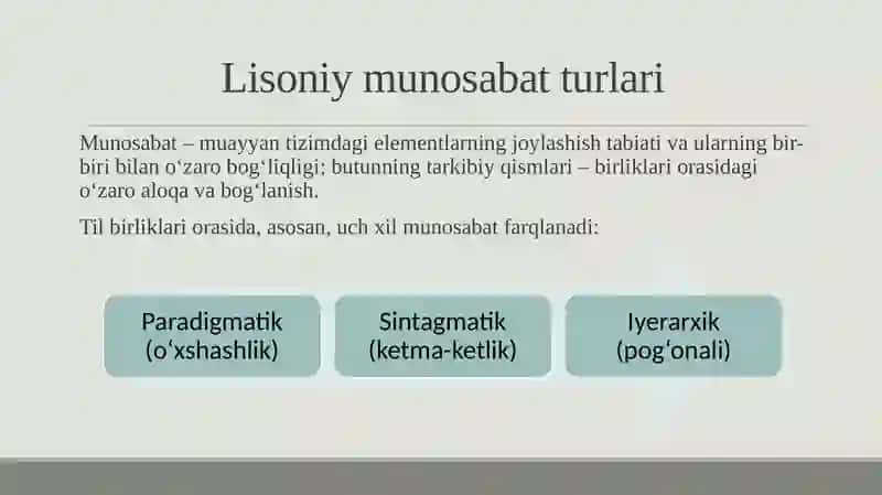 Til birliklari o'rtasida lisoniy munosabatlar 3