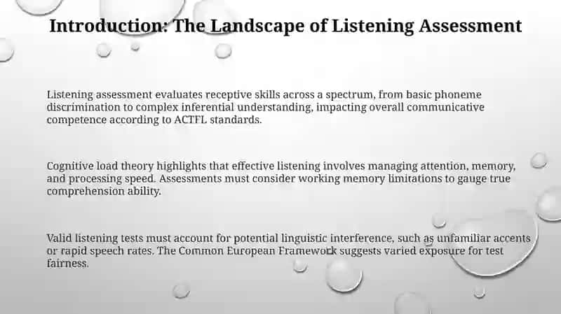 Listening assessment challenges 3