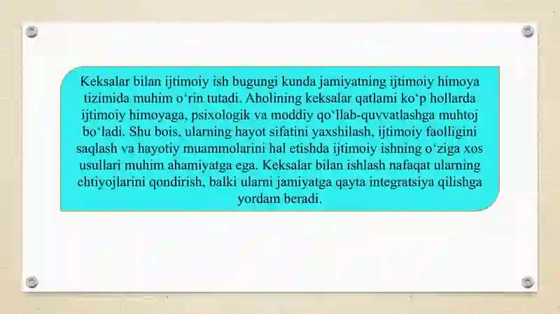 Keksalar bilan ijtimoiy ishning o‘ziga xos jihatlari 3