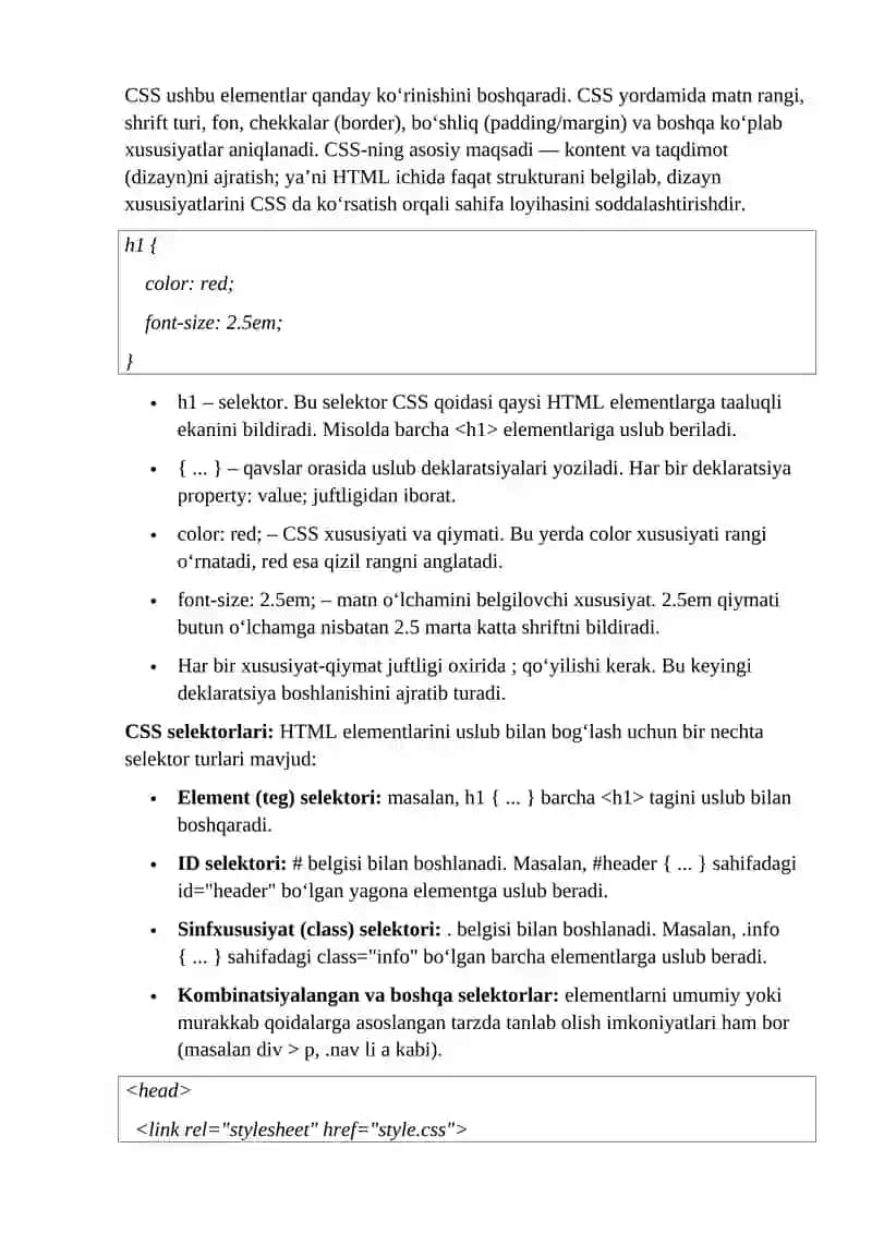 Veb dasturlash asoslari: HTML, CSS va JavaScript 3