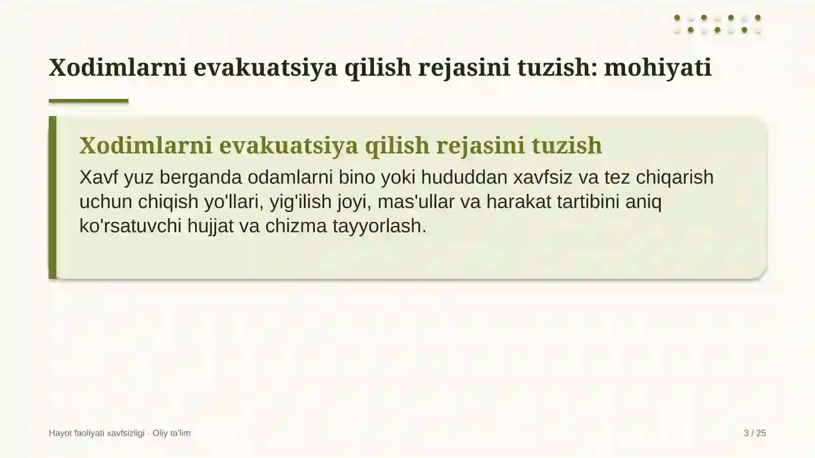 Yoga studiyalarida xodimlarni evakuatsiya qilish rejasini tuzish 3