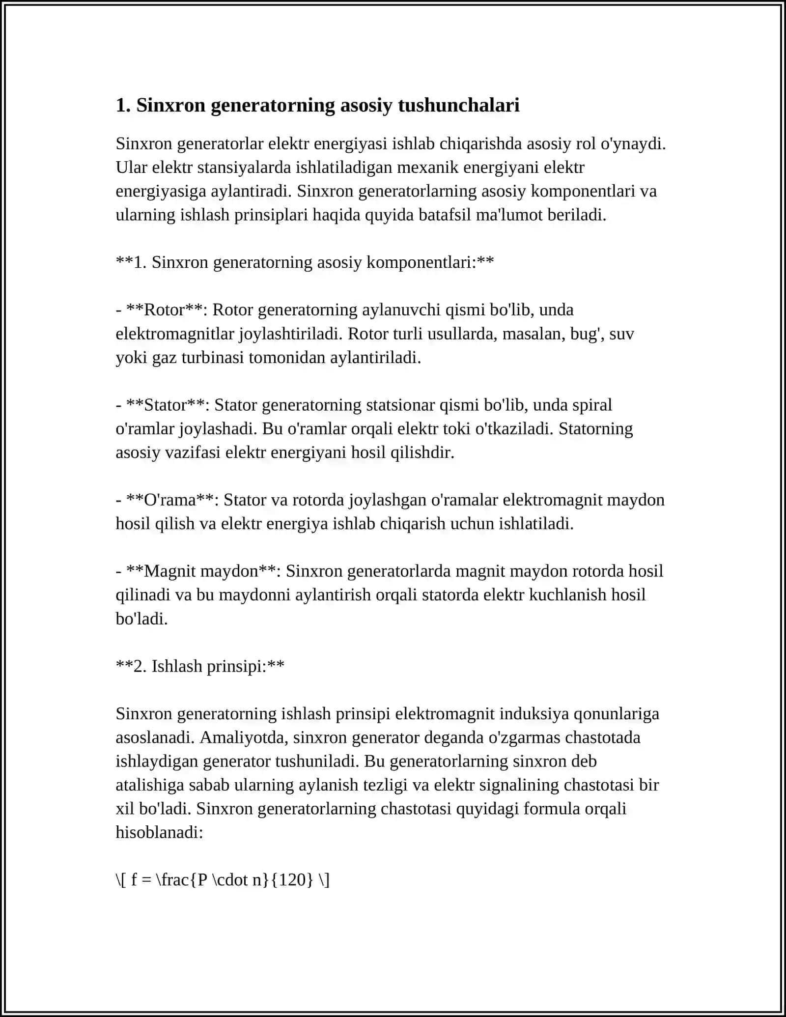 SINXRON GENERATOR 3