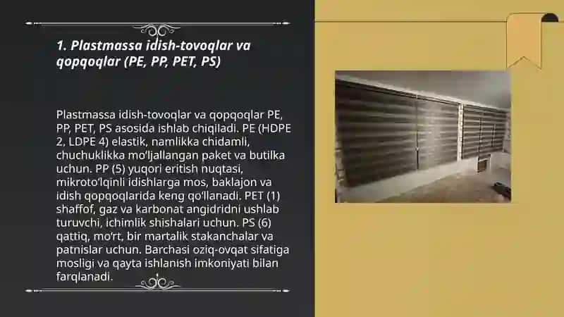 Polimerlar asosidagi uy-roʻzgʻor buyumlari 3